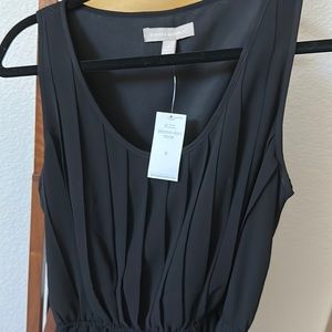 Black pleated dress with belt